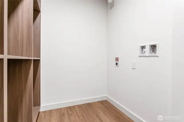 Linen closet & laundry room.