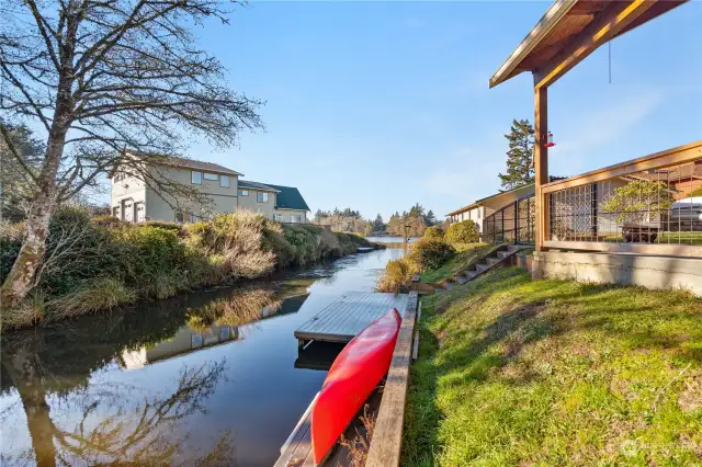 Composite dock on canal- perfect for getting out on the water in that red kayak or motorboat