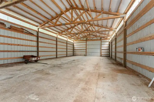 Rolling doors on either end of the barn for easy access.