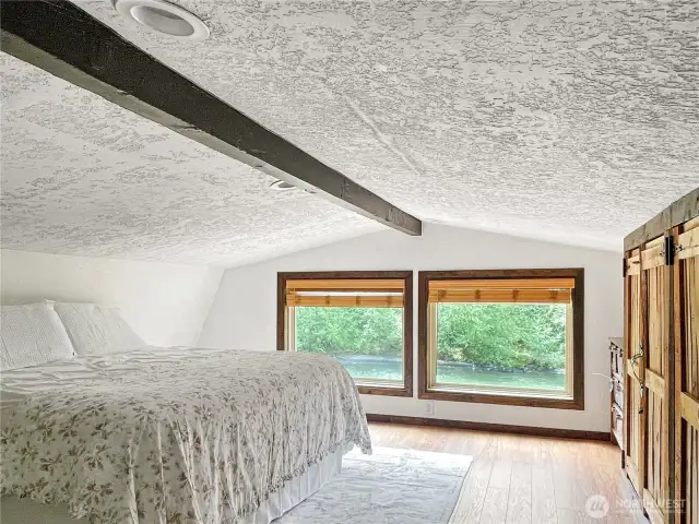 ADU BEDROOM UPSTAIRS WITH RIVER VIEW