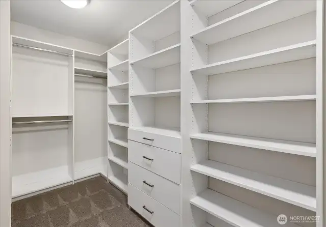 New closet organizers, featured in all bedrooms