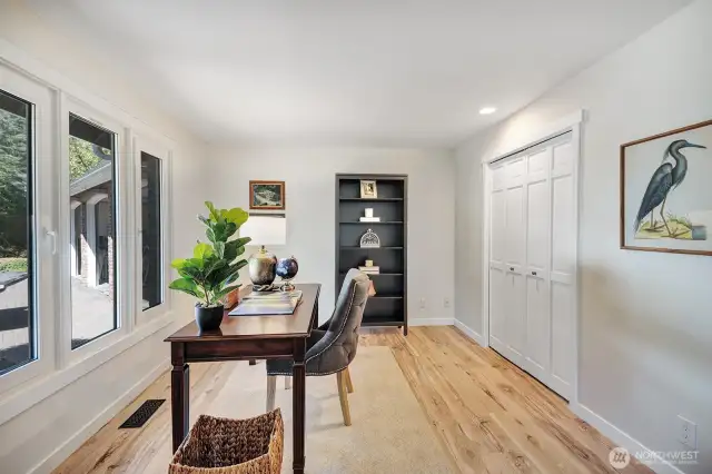 Main floor flex room with closet