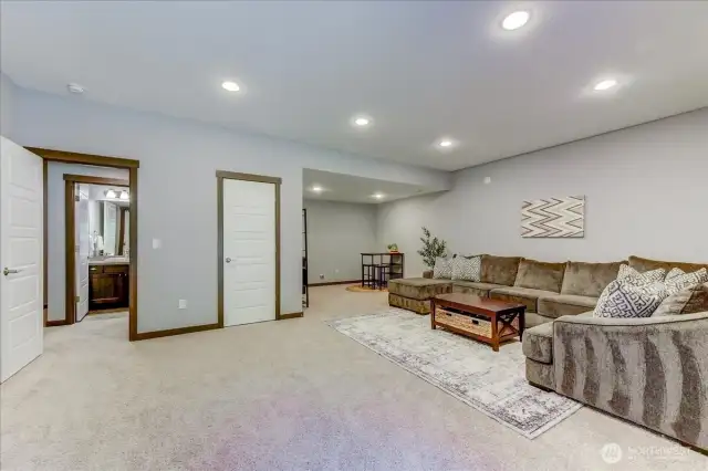 Another view of the bonus room on the lower level. Not pictured is the wet bar in the corner- the start of a kitchen?
