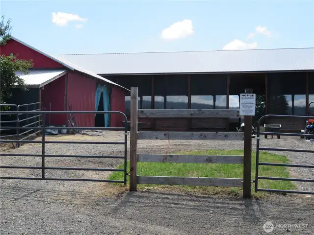 Towards the barn with tack room and hayshed attached.