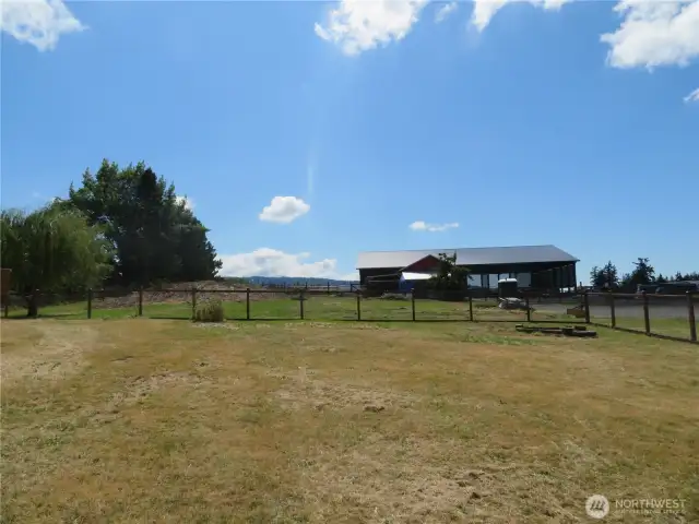 A view from the home to towards the arena.