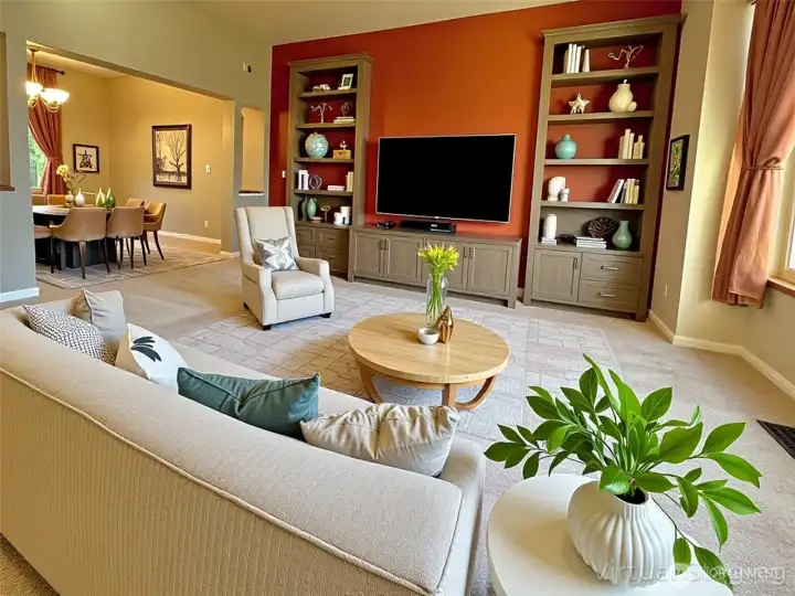 Living Room virtually staged