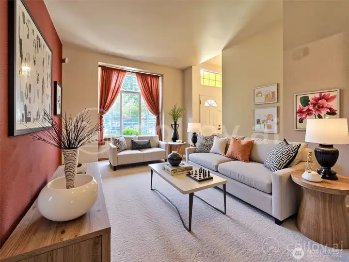 Living Room virtually staged