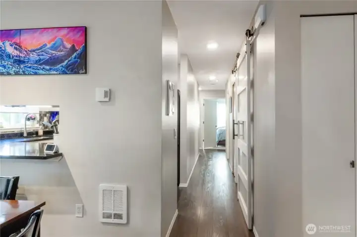 A view from the dining area down the hall.