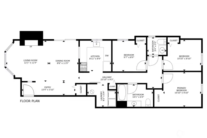 Floor plan. Approximate dimensions.