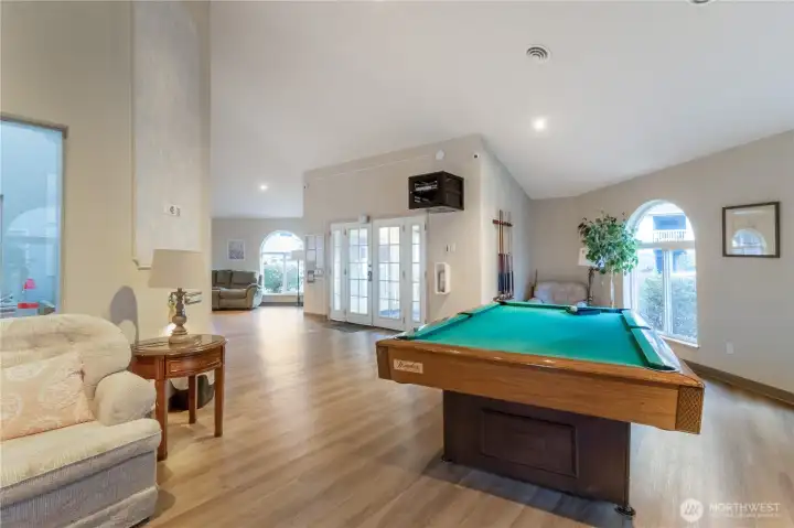 Pool table in the clubhouse.