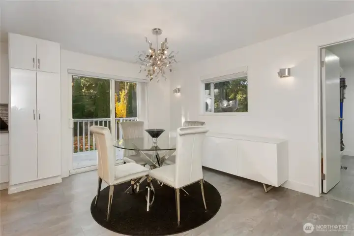 Dining area with goregous lighting