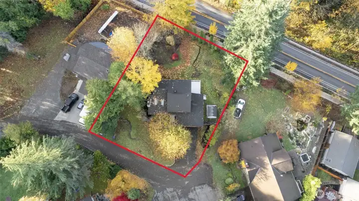 Aerial of lot.  Lines are approximate