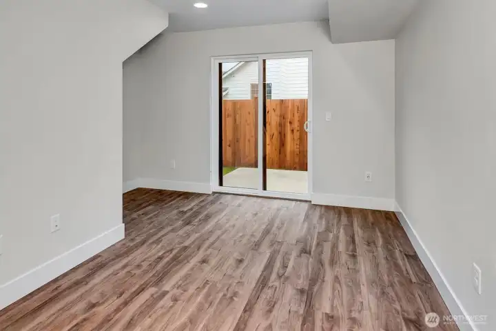 Spacious ground floor rec room.