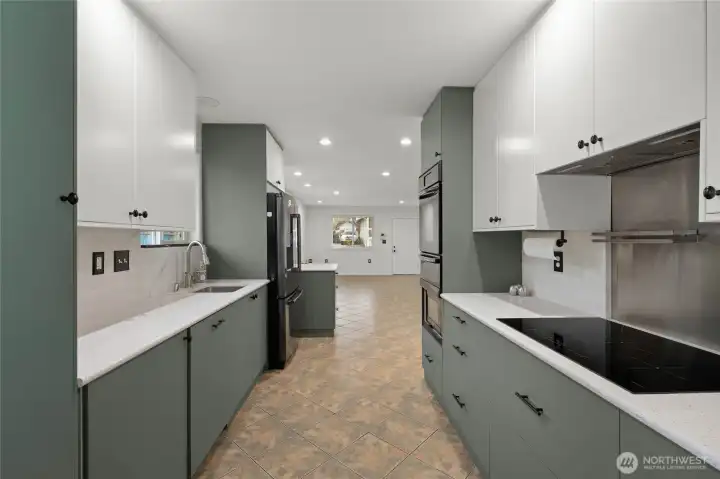 Remodeled Kitchen with stone counters