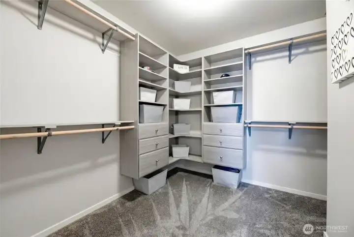 Walk-in closet with storage & organizers