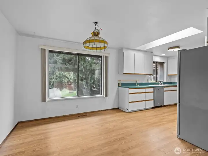 Whether you need room for formal dinner parties or just every day meals, this spot is big enough for an oversized table.