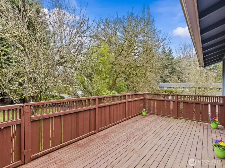 The deck is the perfect spot for grilling during the warmer months.