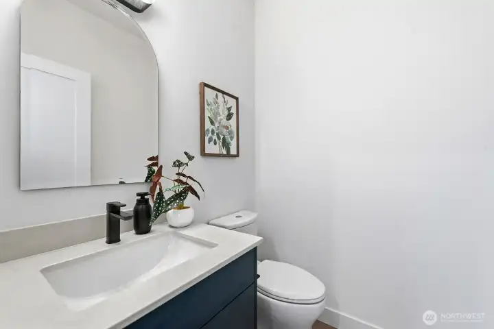 Coveted main floor powder room.