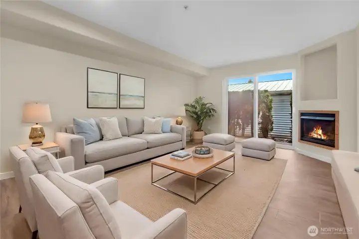 Main living area with different configuration - Virtually staged