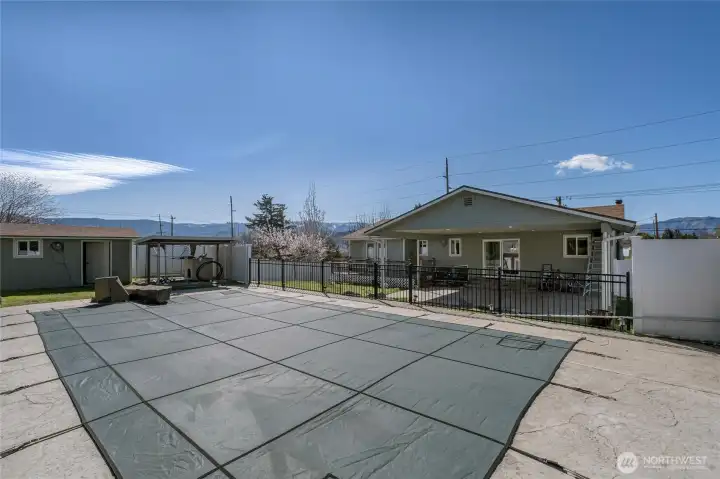 Pool area looking at patio
