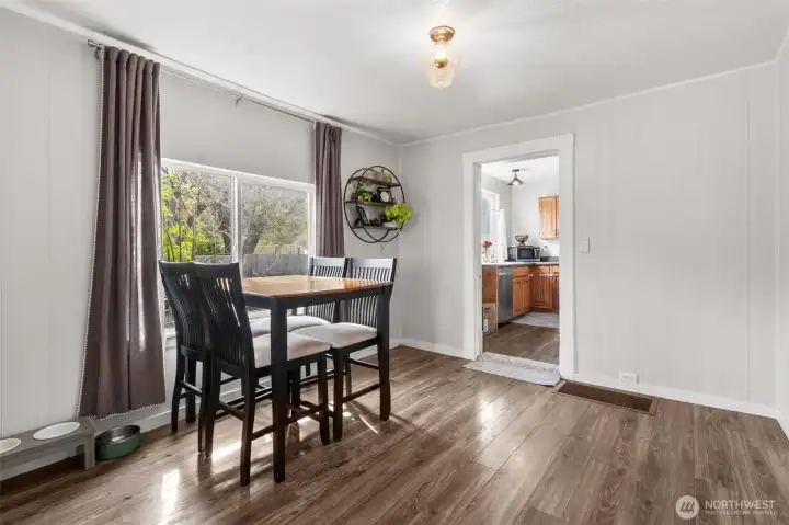 Dining area positioned off the kitchen for a natural flow between cooking and dining.