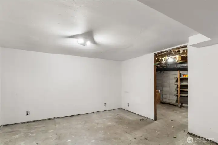 Second view of the finished room in the basement.