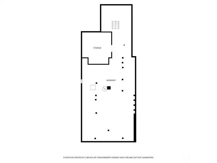 Basement layout provides a clear view of storage areas and flexible use space.