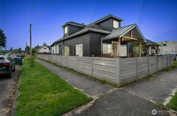 Home with a twilight view.