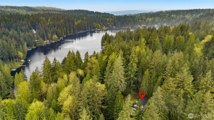 Just across the street from one of the few remaining private lakes in WA