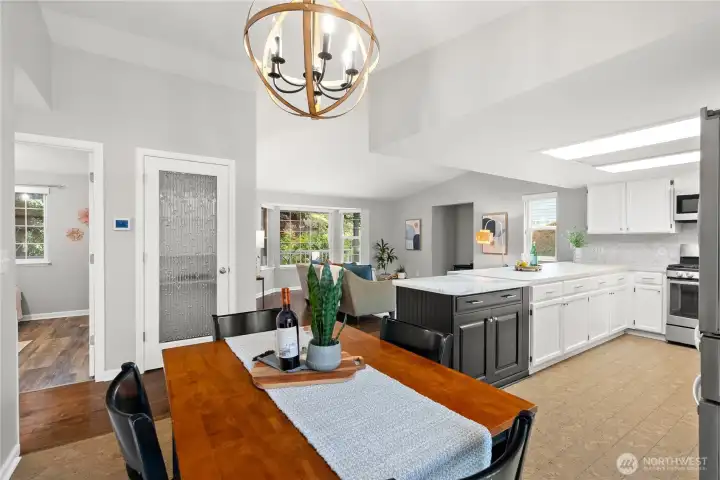 Dining room with kitchen