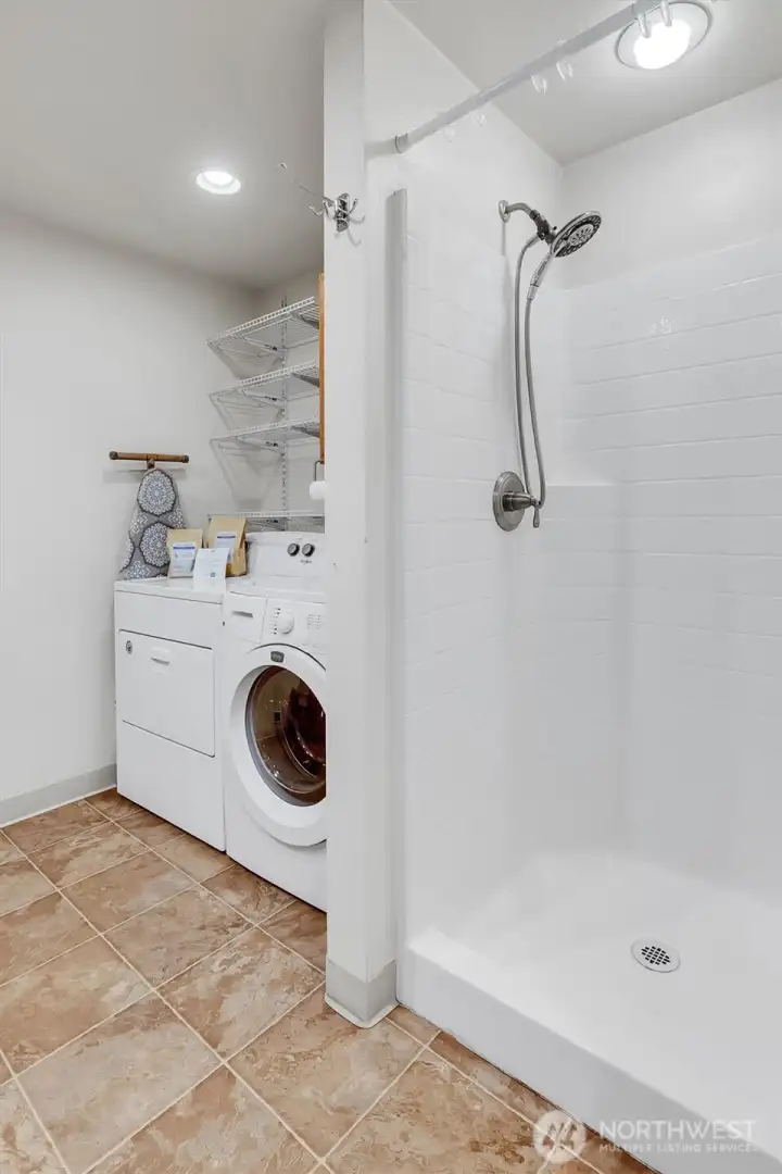 Laundry area with 3/4 Bath