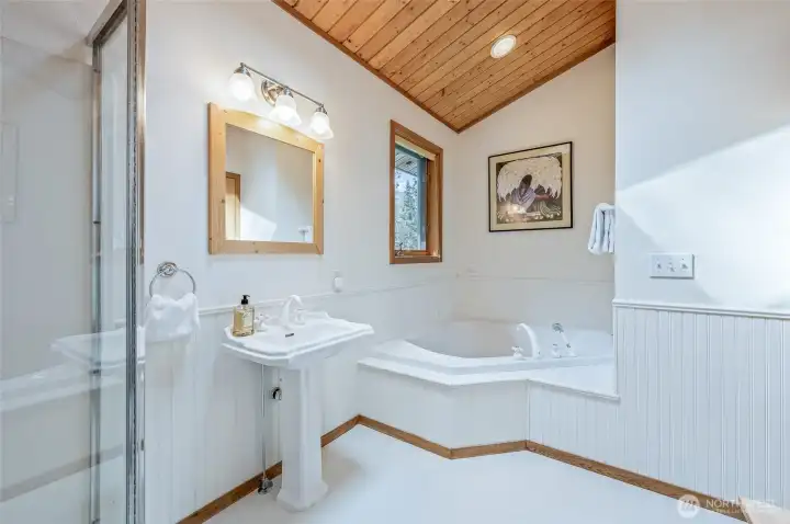 Primary bathroom upstairs