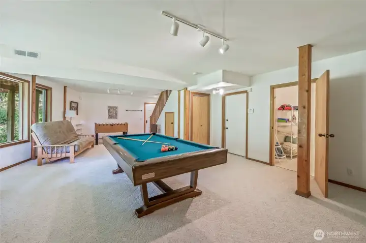 Rec room in daylight basement
