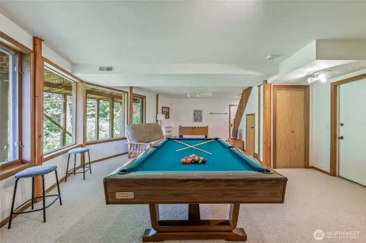 Rec room in daylight basement