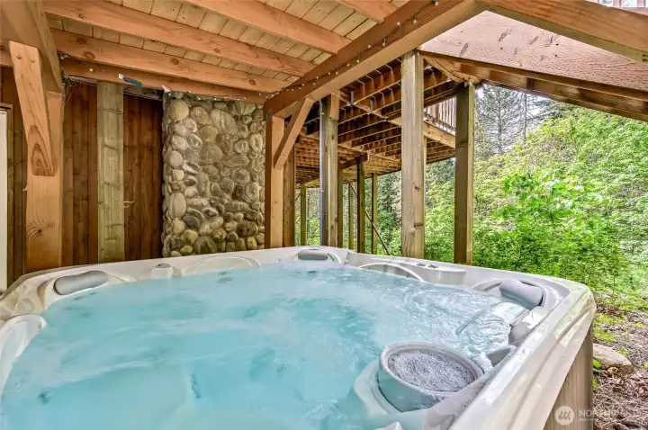 Hot tub off of lower level