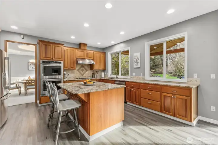 Cherry wood cabinets with pull out shelves
