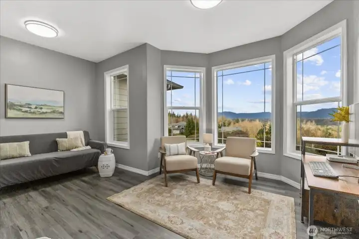 Main floor den, extra large overlooking the mountain views