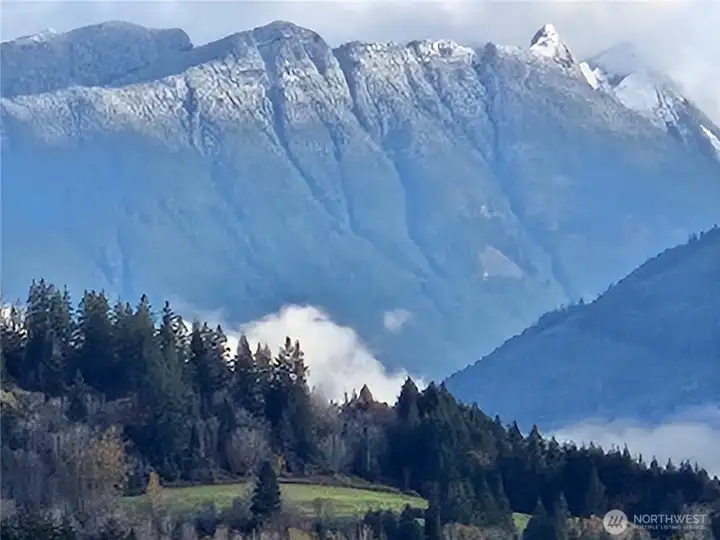 Winter view of mountains