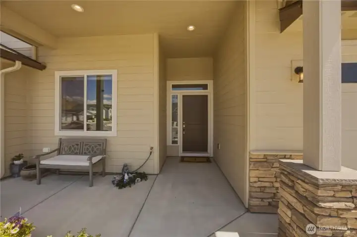 Covered front patio.