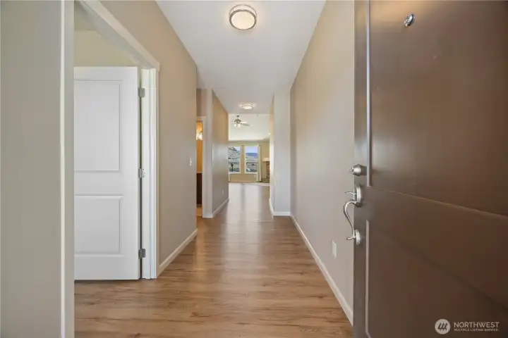 Spacious Vaulted Living with Propane Fireplace.