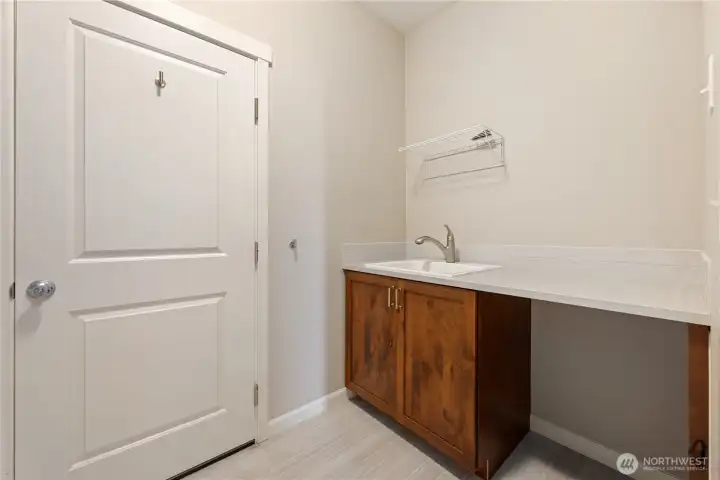 Laundry with Sink & Garage Access