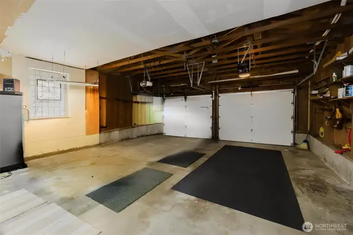 Interior of the oversized, attached garage. Interior of the oversized, attached garage.