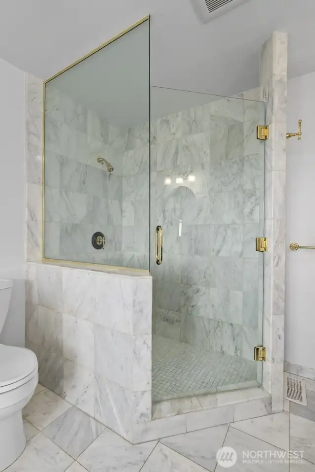 Custom marble/glass shower...