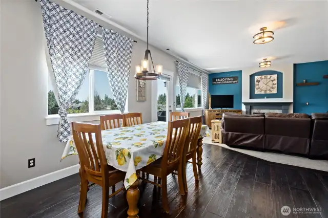 Large eating space with room for plenty of seating.