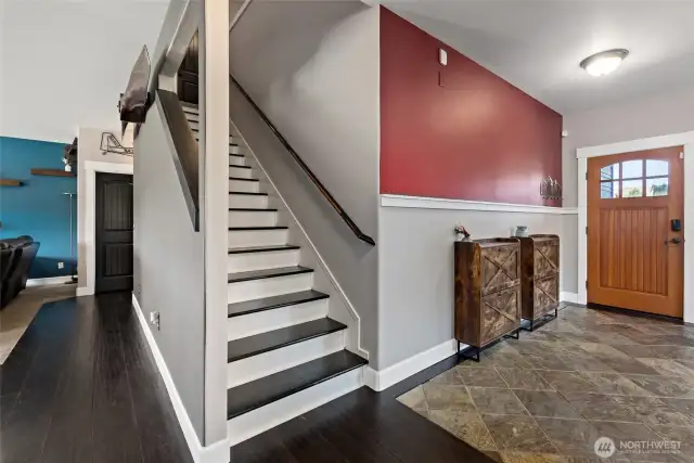 Stairs off entry.