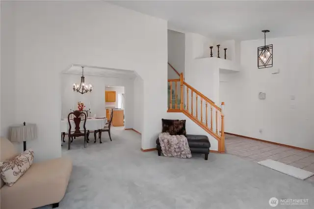 View from Living Room into Dining Room and Kitchen - great flow for entertaining.