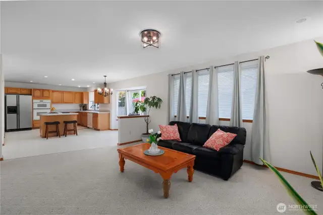 Another view of Family Room and Kitchen.