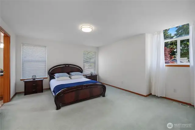 Large Primary Bedroom with plenty of room for seating area, etc.