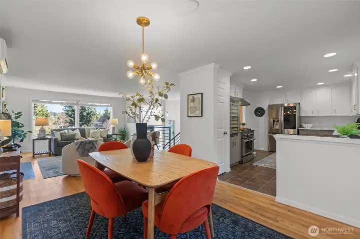 Dining room spacious enough to allow for a larger dining room table.
