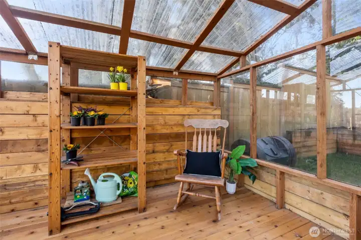 Greenhouse, built in 2024, ready for all your gardening projects.